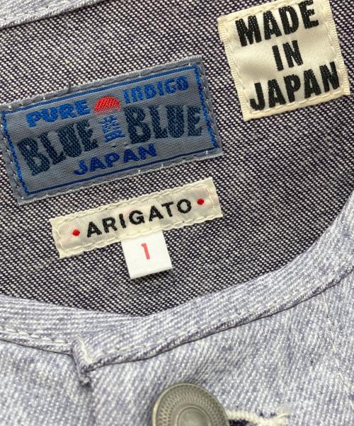 BLUEBLUE（ブルーブルー）BLUEBLUE (ブルーブルー) ノーカラーデニムジャケット グレー サイズ:Sの古着・服飾アイテム