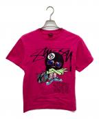 stussyステューシー）の古着「8ボールブームボックスTシャツ」｜ピンク
