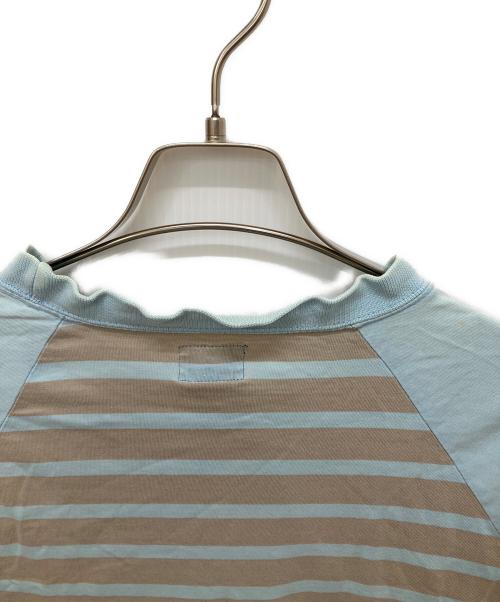 stussy（ステューシー）stussy (ステューシー) ラグランボーダーTシャツ グレー×スカイブルー サイズ:Sの古着・服飾アイテム