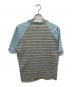 stussy (ステューシー) ラグランボーダーTシャツ グレー×スカイブルー サイズ:S：5000円