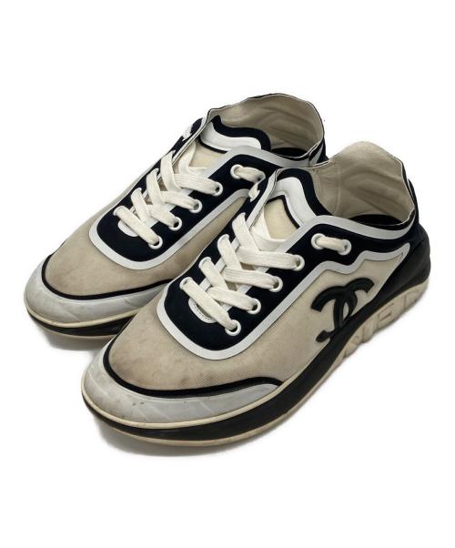 CHANEL（シャネル）CHANEL (シャネル) ココマーク ファブリック スニーカー ベージュ サイズ:23.5の古着・服飾アイテム