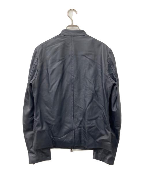 Paul Smith COLLECTION（ポールスミス コレクション）Paul Smith COLLECTION (ポールスミス コレクション) シングルレザーダブルジップジャケット ネイビー サイズ:Mの古着・服飾アイテム