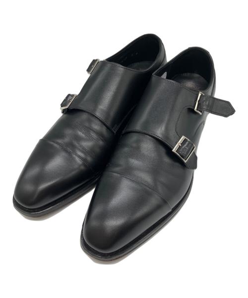 SHETLAND FOX（シェットランドフォックス）SHETLAND FOX (シェットランドフォックス) ダブルモンクシューズ ブラック サイズ:6の古着・服飾アイテム