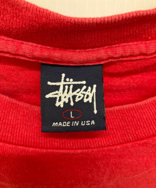 stussy（ステューシー）stussy (ステューシー) プリントTシャツ レッド サイズ:Lの古着・服飾アイテム