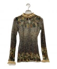 Jean Paul GAULTIER CLASSIQUE（ジャンポールゴルチエクラシック）の古着「ニット切り替えパワーネットカットソー」｜オリーブ