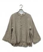 DRESSTERIORドレステリア）の古着「リネン混ツイードブラウス」｜ベージュ