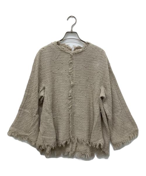 DRESSTERIOR（ドレステリア）DRESSTERIOR (ドレステリア) リネン混ツイードブラウス ベージュ サイズ:Freeの古着・服飾アイテム