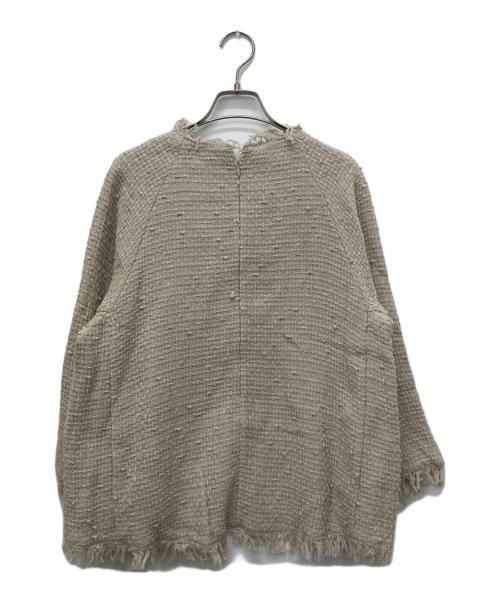 DRESSTERIOR（ドレステリア）DRESSTERIOR (ドレステリア) リネン混ツイードブラウス ベージュ サイズ:Freeの古着・服飾アイテム