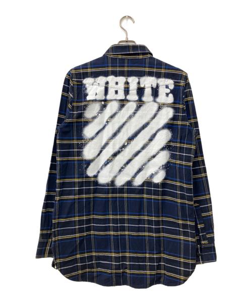 OFFWHITE（オフホワイト）OFFWHITE (オフホワイト) 17SS DIAG SPRAY CHECK SHIRT ネイビー サイズ:Sの古着・服飾アイテム