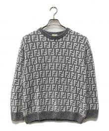 FENDI（フェンディ）の古着「ロゴニット」｜ライトグレー