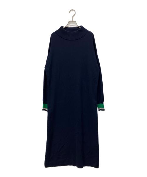 THREE DOTS（スリードッツ）THREE DOTS (スリードッツ) Wool outfit high neck dress ネイビー サイズ:Sの古着・服飾アイテム