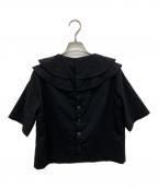 tricot COMME des GARCONSトリココムデギャルソン）の古着「リボンラウンドカラーブラウス」｜ブラック