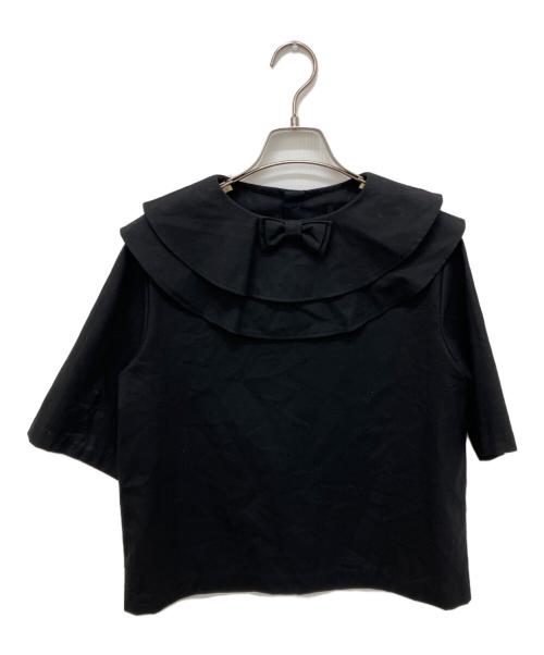 tricot COMME des GARCONS（トリココムデギャルソン）tricot COMME des GARCONS (トリココムデギャルソン) リボンラウンドカラーブラウス ブラック サイズ:Mの古着・服飾アイテム