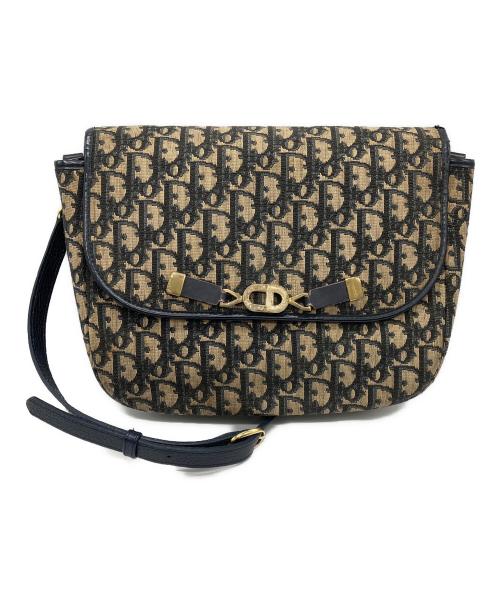 Christian Dior（クリスチャン ディオール）Christian Dior (クリスチャン ディオール) トロッター柄CDロゴショルダーバッグ ブラウン×ネイビー サイズ:下記参照の古着・服飾アイテム