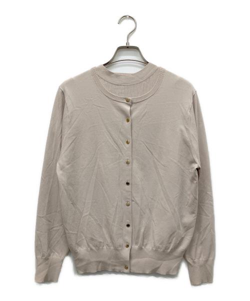 J.PRESS（ジェイプレス）J.PRESS (ジェイプレス) レーヨンエリートストレッチ アンサンブルカーディガン ピンク サイズ:Mの古着・服飾アイテム