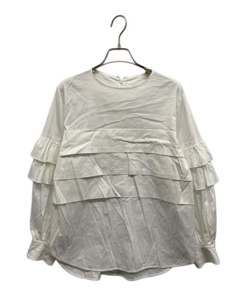 自由区（ジユウク）自由区 (ジユウク) タイプライターデザイン ブラウス ネイビー サイズ:38の古着・服飾アイテム