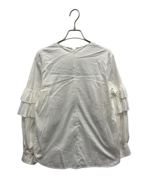 自由区（ジユウク）自由区 (ジユウク) タイプライターデザイン ブラウス ネイビー サイズ:38の古着・服飾アイテム