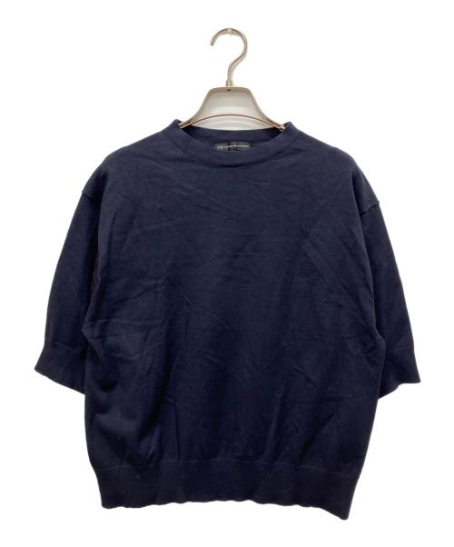 23区（ニジュウサンク）23区 (ニジュウサンク) ヴィスコースストレッチ 半袖 ニット ネイビー サイズ:38の古着・服飾アイテム