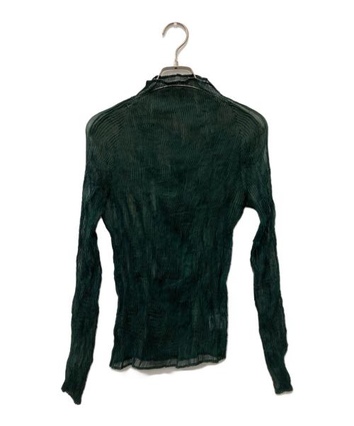 ISSEY MIYAKE（イッセイミヤケ）ISSEY MIYAKE (イッセイミヤケ) プリーツハイネックカットソー グリーン サイズ:2の古着・服飾アイテム