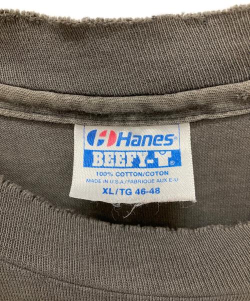 Hanes（ヘインズ）Hanes (ヘインズ) 90ｓウルフプリントデストロイTシャツ ブラック サイズ:XLの古着・服飾アイテム