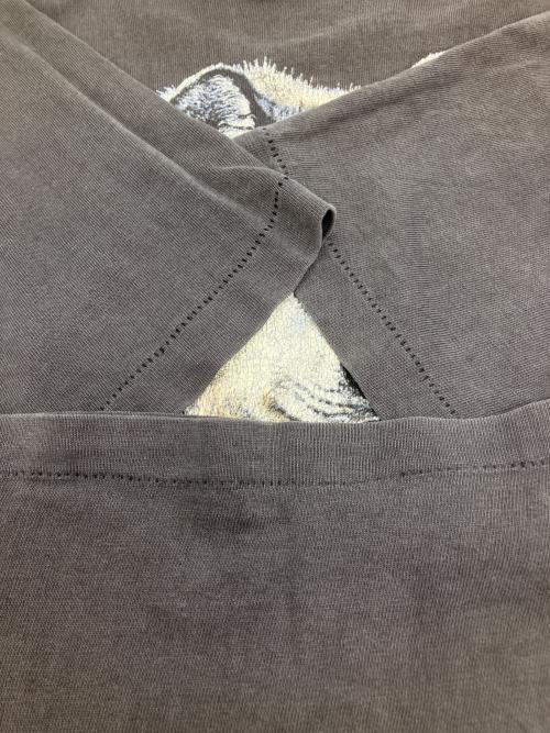 Hanes（ヘインズ）Hanes (ヘインズ) 90ｓウルフプリントデストロイTシャツ ブラック サイズ:XLの古着・服飾アイテム