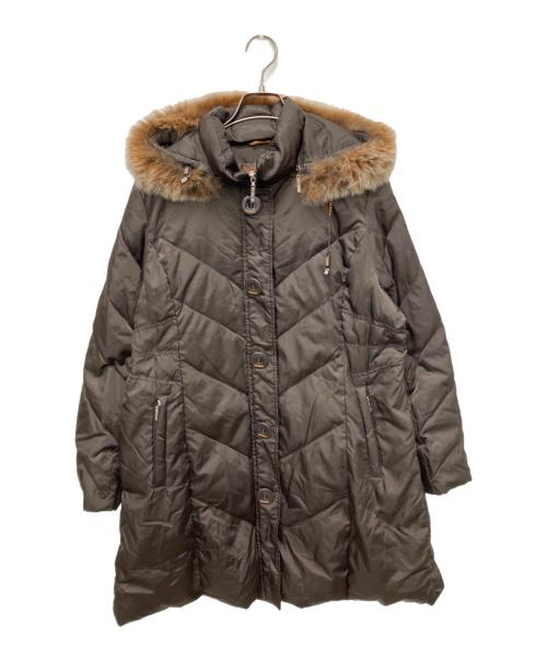 BALMAIN（バルマン）BALMAIN (バルマン) ブルーフォックスファーダウンコート ブラウン サイズ:Lの古着・服飾アイテム