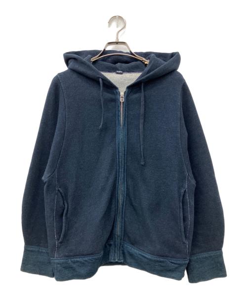 45R（フォーティファイブ・アール）45R (フォーティファイブ・アール) 裏毛のフーディ インディゴ サイズ:記載なしの古着・服飾アイテム