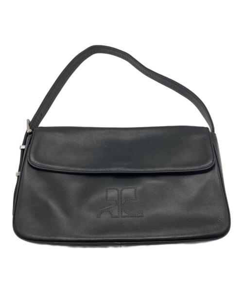 courreges（クレージュ）courreges (クレージュ) スクエアワンハンドバッグ ブラックの古着・服飾アイテム