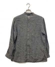 MACKINTOSH LONDON（マッキントッシュ ロンドン）の古着「バンドカラーリネンシャツ」｜グレー