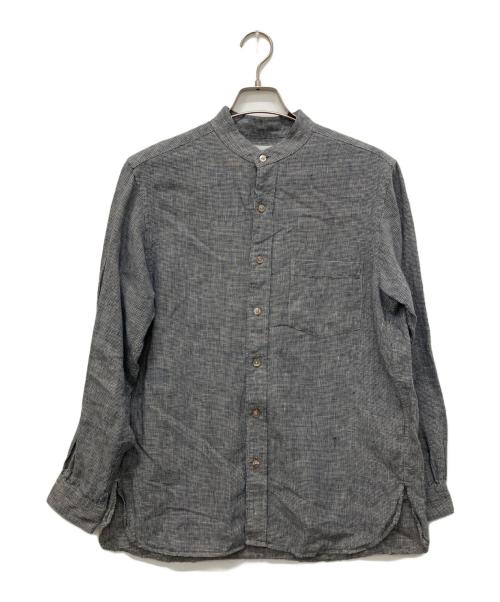 MACKINTOSH LONDON（マッキントッシュ ロンドン）MACKINTOSH LONDON (マッキントッシュ ロンドン) バンドカラーリネンシャツ グレー サイズ:Lの古着・服飾アイテム