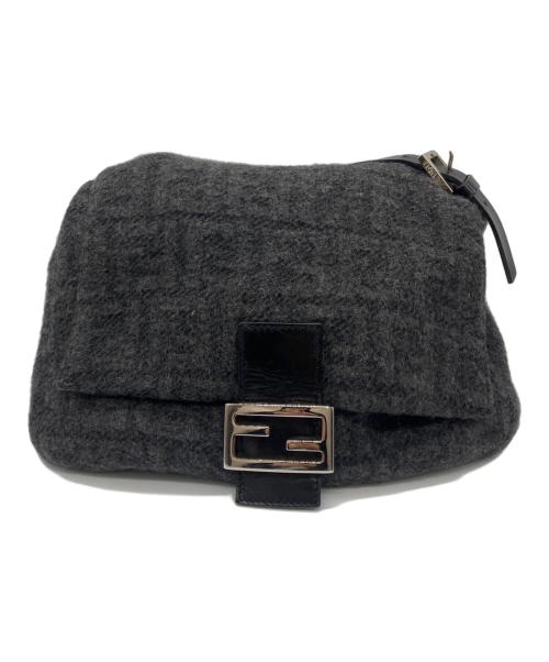FENDI（フェンディ）FENDI (フェンディ) ズッカ柄ウールショルダーバッグ グレーの古着・服飾アイテム