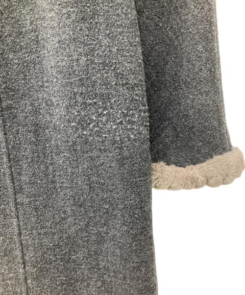 FENDI（フェンディ）FENDI (フェンディ) ヴァージンウールブレンドファーカラーラペルコート グレー サイズ:42の古着・服飾アイテム