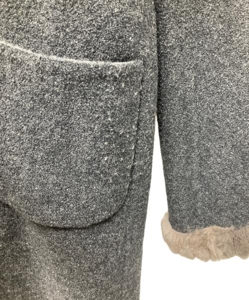 FENDI（フェンディ）FENDI (フェンディ) ヴァージンウールブレンドファーカラーラペルコート グレー サイズ:42の古着・服飾アイテム