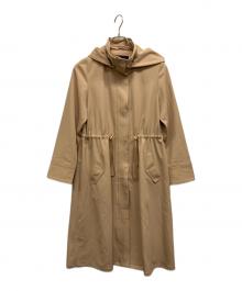 JUSGLITTY（ジャスグリッティー）の古着「フード付きロングブルゾン」｜ベージュ