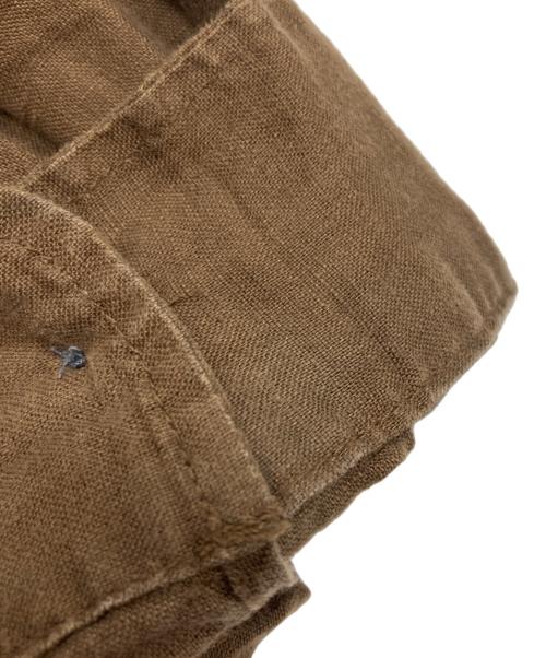 CAHLUMN（カウラム）CAHLUMN (カウラム) Belgium Linen Open Collar Shirt ブラウン サイズ:XLの古着・服飾アイテム