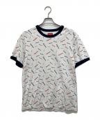 SUPREMEシュプリーム）の古着「18FW Scatter Ringer」｜ホワイト