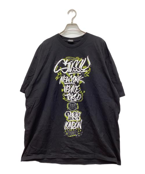 stussy（ステューシー）stussy (ステューシー) worldtour T ブラック サイズ:XLの古着・服飾アイテム