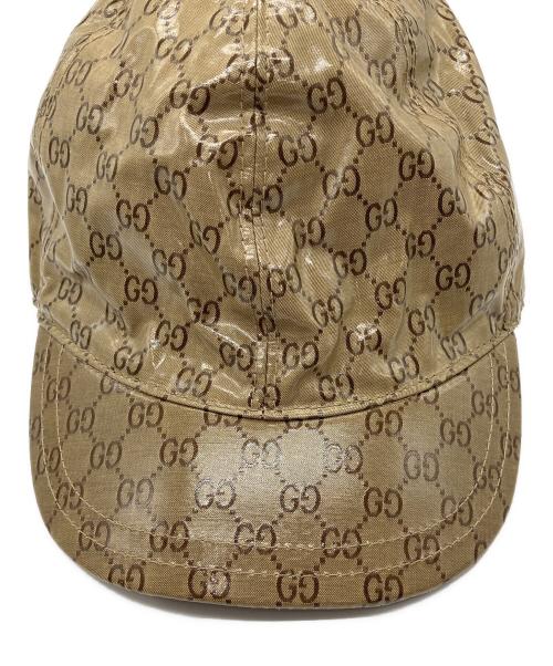 GUCCI（グッチ）GUCCI (グッチ) GGクリスタルPVCキャップ ブラウン サイズ:Mの古着・服飾アイテム