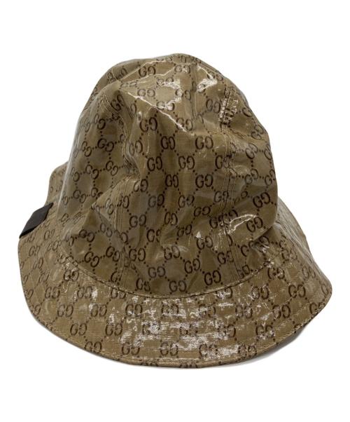 GUCCI（グッチ）GUCCI (グッチ) GGクリスタルPVCバケットハット ブラウンの古着・服飾アイテム