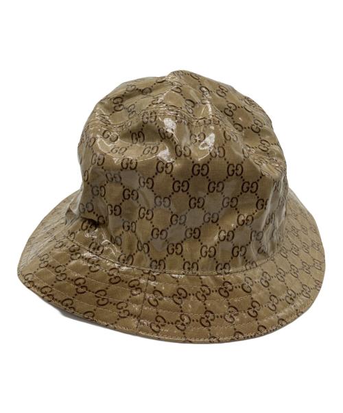 GUCCI（グッチ）GUCCI (グッチ) GGクリスタルPVCバケットハット ブラウンの古着・服飾アイテム