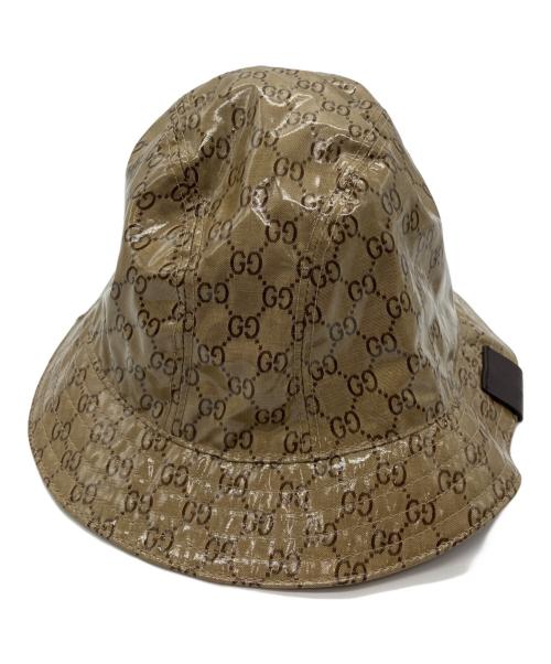 GUCCI（グッチ）GUCCI (グッチ) GGクリスタルPVCバケットハット ブラウンの古着・服飾アイテム