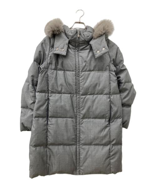 UNTITLED（アンタイトル）UNTITLED (アンタイトル) メリノセタシルクファーダウンコート グレー サイズ:3の古着・服飾アイテム