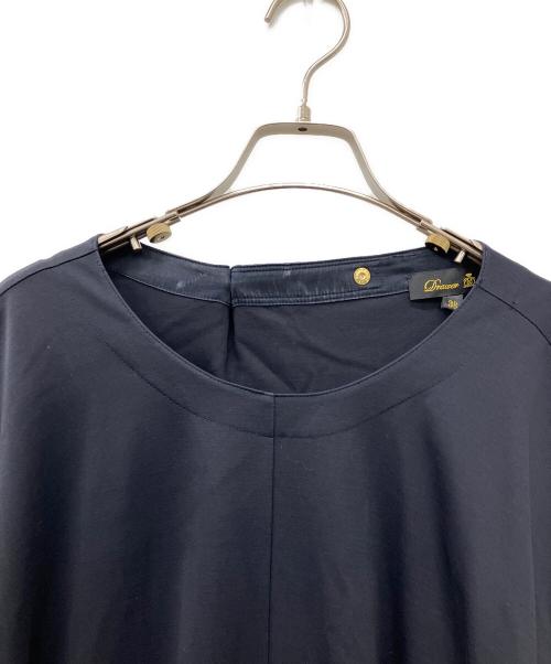DRAWER（ドゥロワー）DRAWER (ドゥロワー) クルーネックコットンワンピース ネイビー サイズ:38の古着・服飾アイテム
