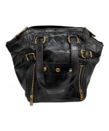 Yves Saint Laurent（イヴサンローラン）の古着「ダウンタウンエナメルトートバッグ」｜ブラック
