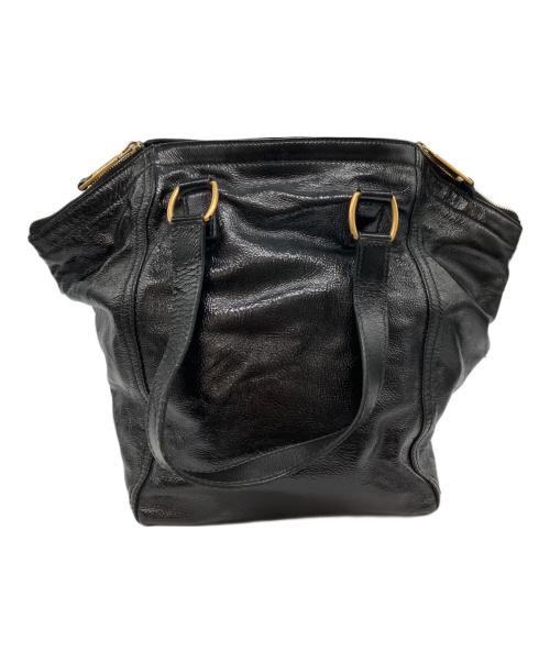 Yves Saint Laurent（イヴサンローラン）Yves Saint Laurent (イヴサンローラン) ダウンタウンエナメルトートバッグ ブラックの古着・服飾アイテム