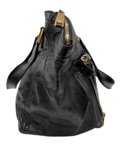 Yves Saint Laurent（イヴサンローラン）Yves Saint Laurent (イヴサンローラン) ダウンタウンエナメルトートバッグ ブラックの古着・服飾アイテム