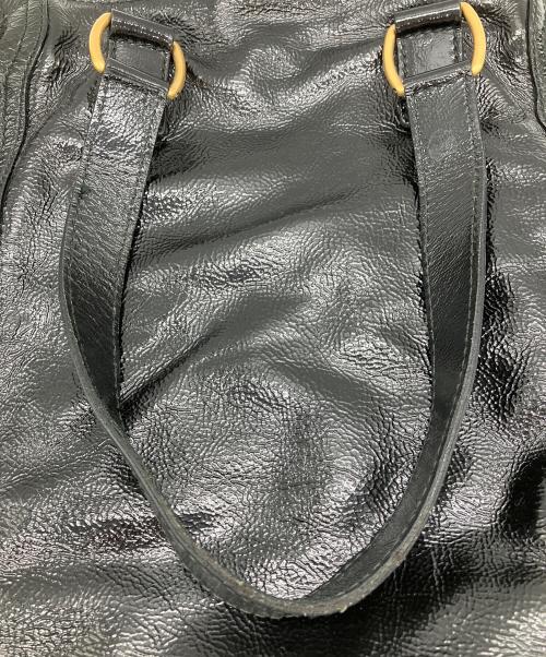 Yves Saint Laurent（イヴサンローラン）Yves Saint Laurent (イヴサンローラン) ダウンタウンエナメルトートバッグ ブラックの古着・服飾アイテム
