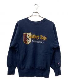 Champion（チャンピオン）の古着「カレッジロゴプリントリバースウィーブスウェット」｜ネイビー