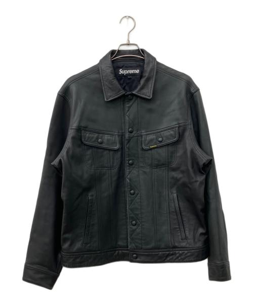 SUPREME（シュプリーム）SUPREME (シュプリーム) 18AW LEATHER TRUCKER JACKET ブラック サイズ:Lの古着・服飾アイテム