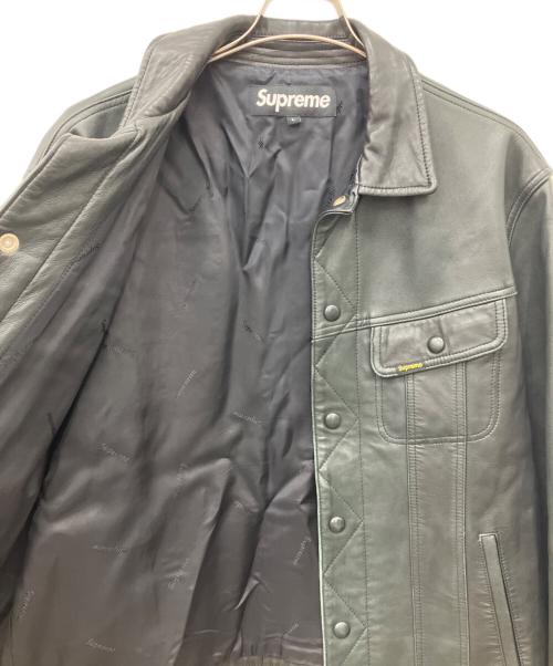 SUPREME（シュプリーム）SUPREME (シュプリーム) 18AW LEATHER TRUCKER JACKET ブラック サイズ:Lの古着・服飾アイテム